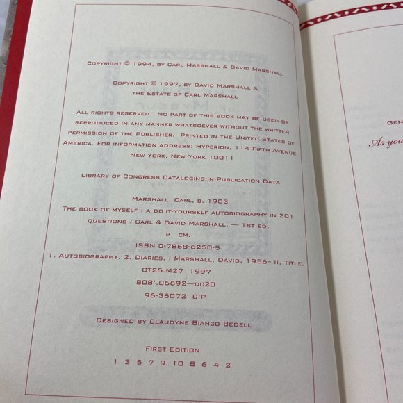 The Book of Myself (1st Edition): A Do-It-Yourself Autobiography in 201 Question - Picture 3 of 9